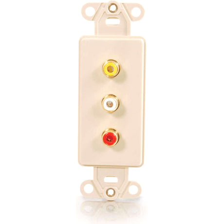 C2G Composite Video and RCA Stereo Audio Solder Type Decorative Style Wall Plate - Ivory