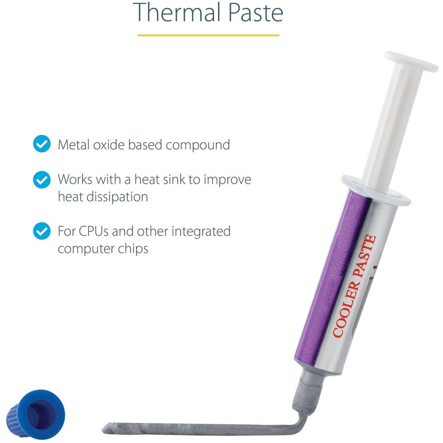 StarTech.com Thermal Paste, 1.5g Metal Oxide Heat Sink Compound, Re-sealable Syringes, CPU Paste
