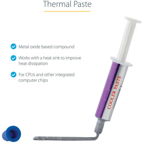 StarTech.com Thermal Paste, 1.5g Metal Oxide Heat Sink Compound, Re-sealable Syringes, CPU Paste
