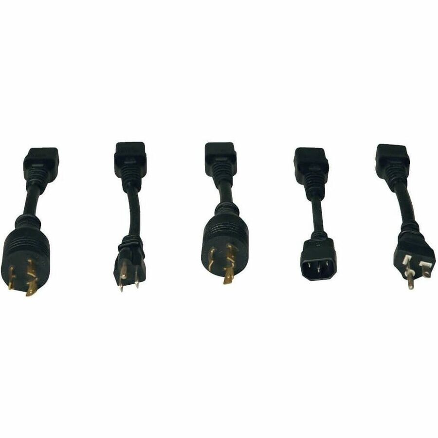 Eaton Tripp Lite Series 1.9-3.8kW Single-Phase 120-240V Basic PDU, 14 Outlets (12 C13 & 2 C19), C20 with 5 Adapters, 10 ft. (3.05 m) Cord, 1U Rack-Mount