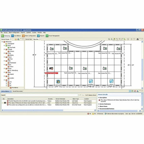 Appliance, EcoStruxure IT Data Center Expert, standard, up to 2025 devices, up to 125 surveillance cameras, remote monitoring, management