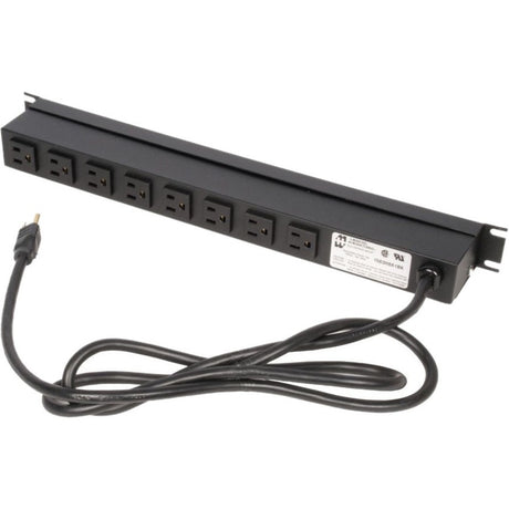 Rack Solutions 15A Horizontal Rackmount Power Strip with 8 Front Outlets (15ft Cord)