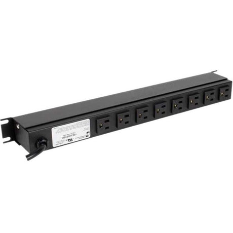 Rack Solutions 15A Horizontal Rackmount Power Strip with 8 Front Outlets (15ft Cord)