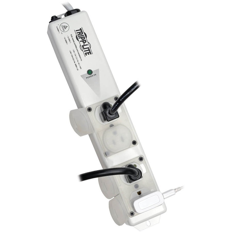 Eaton Tripp Lite Series Safe-IT UL 60601-1 Medical-Grade Power Strip for Patient-Care Vicinity, 4 15A Hospital-Grade Outlets, Safety Covers, 15 ft. Cord