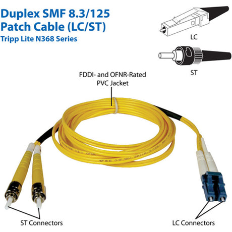 Eaton Tripp Lite Series Duplex Singlemode 9/125 Fiber Patch Cable (LC/ST), 1M (3 ft.)