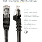 StarTech.com 3ft CAT6 Ethernet Cable - Black Snagless Gigabit - 100W PoE UTP 650MHz Category 6 Patch Cord UL Certified Wiring/TIA