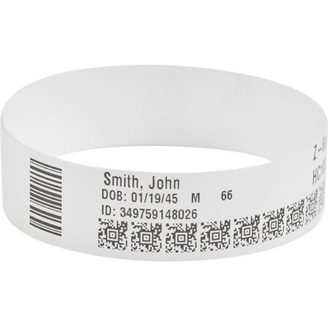 Zebra Wristband Polypropylene 1 x 11in Direct Thermal Zebra Z-Band Direct 1 in core