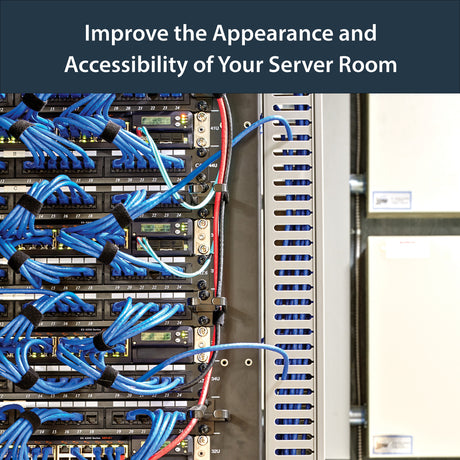 StarTech.com 3x3in Open Slot Wiring Cable Raceway Duct, Server Rack Cable Management, PVC Cable Cover, Cord Hider / Organizer, TAA