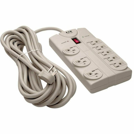 Eaton Tripp Lite Series Protect It! 8-Outlet Surge Protector, 25 ft. Cord with Right-Angle Plug, 1440 Joules, Diagnostic LEDs, Light Gray Housing