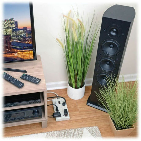 Eaton Tripp Lite Series Protect It! 8-Outlet Surge Protector, 25 ft. Cord with Right-Angle Plug, 1440 Joules, Diagnostic LEDs, Light Gray Housing