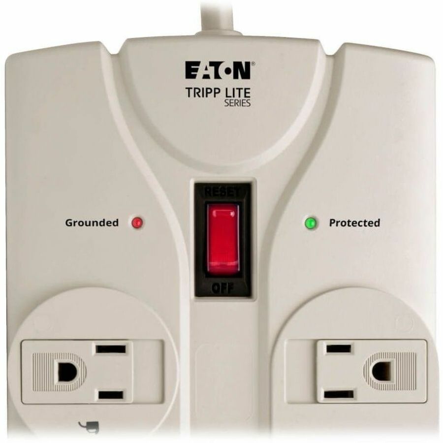 Eaton Tripp Lite Series Protect It! 8-Outlet Surge Protector, 25 ft. Cord with Right-Angle Plug, 1440 Joules, Diagnostic LEDs, Light Gray Housing