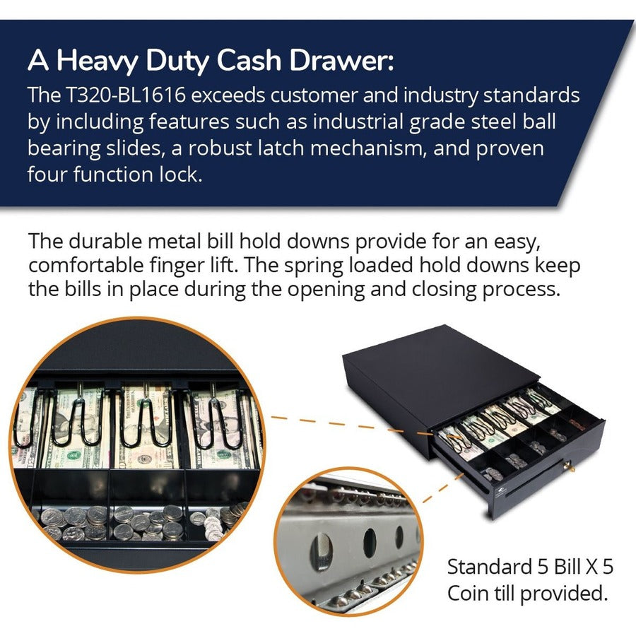 S100 DRAWER 16X16 BLK 24V 5BILL