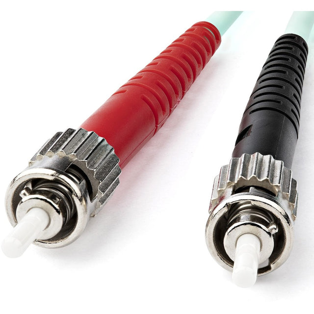 StarTech.com 1m (3ft) ST/UPC to ST/UPC OM3 Multimode Fiber Optic Cable, Full Duplex Zipcord Fiber, 100Gbps, LOMMF, LSZH Fiber Patch Cord