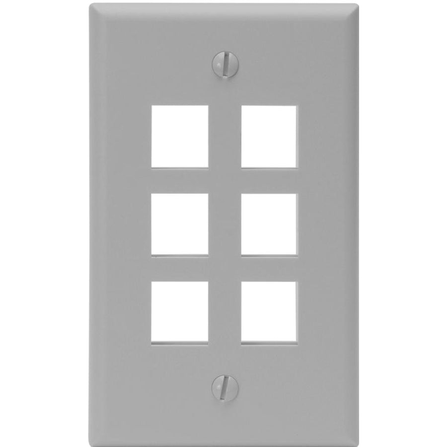 Leviton QuickPort 41080-6GP 6 Socket Faceplate