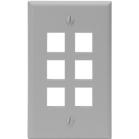Leviton QuickPort 41080-6GP 6 Socket Faceplate