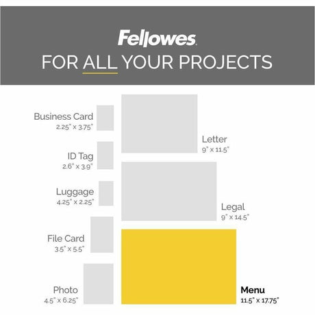 Fellowes Glossy Pouches - Menu, 3 mil, 25 pack