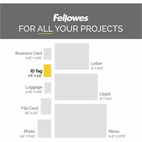 Fellowes Punched ID Card Glossy Thermal Laminating Pouches