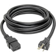 Eaton Tripp Lite Series Power Cord, C19 to NEMA 5-20P - Heavy-Duty, 20A, 125V, 12 AWG, 10 ft. (3.05 m), Black