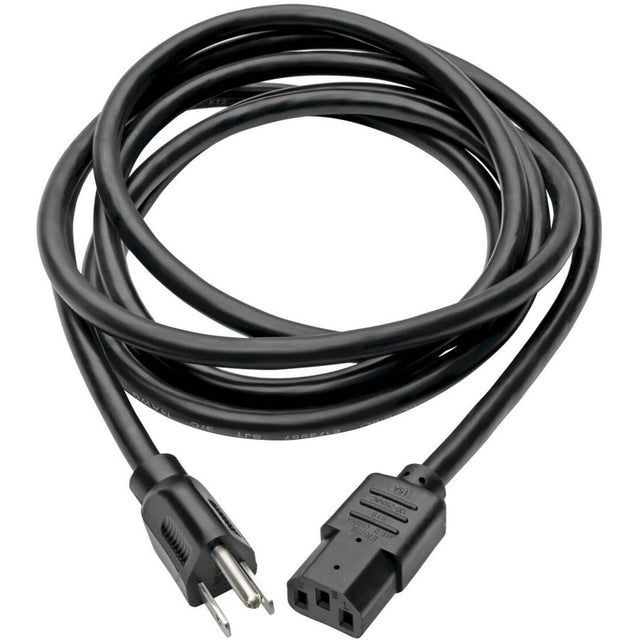 Eaton Tripp Lite Series Computer Power Cord, NEMA 5-15P to C13 - Heavy-Duty, 15A, 125V, 14 AWG, 10 ft. (3.05 m), Black