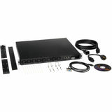 Eaton 3.7kW Single-Phase 208/230V Switched PDU - LX Platform, 8 C13 Outlets, C20 Input with L6-20P Adapter, 2.4m Cord, 1U Rack-mount, TAA