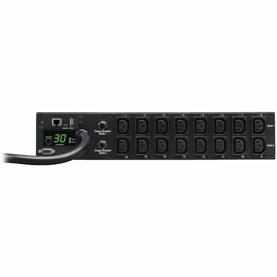 Eaton 5.5kW Single-Phase Switched PDU - LX Interface, 208/230V Outlets (16 C13), L6-30P Input, 12 ft. (3.66 m) Cord, 2U Rack-Mount, TAA