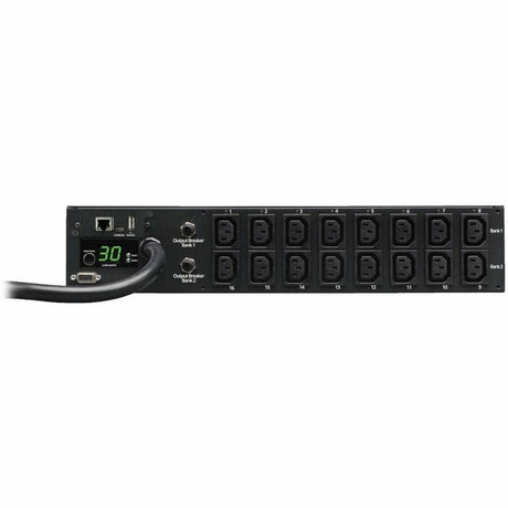 Eaton 5.5kW Single-Phase Switched PDU - LX Interface, 208/230V Outlets (16 C13), L6-30P Input, 12 ft. (3.66 m) Cord, 2U Rack-Mount, TAA