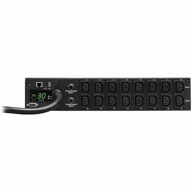 Eaton 5.5kW Single-Phase Switched PDU - LX Interface, 208/230V Outlets (16 C13), L6-30P Input, 12 ft. (3.66 m) Cord, 2U Rack-Mount, TAA