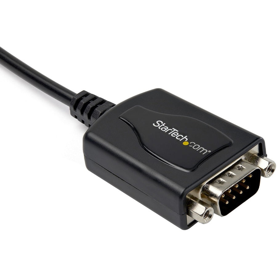 StarTech.com 1ft (30cm) 1-Port Professional USB to Serial Adapter Cable with COM Retention, USB to RS232 Adapter - TAA