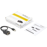 StarTech.com 1ft (30cm) 1-Port Professional USB to Serial Adapter Cable with COM Retention, USB to RS232 Adapter - TAA