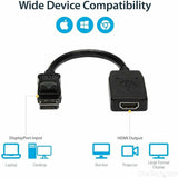 StarTech.com DisplayPort to HDMI Adapter, 1080p DP to HDMI Adapter/Video Converter, VESA Certified, DP to HDMI Monitor/Display, Passive