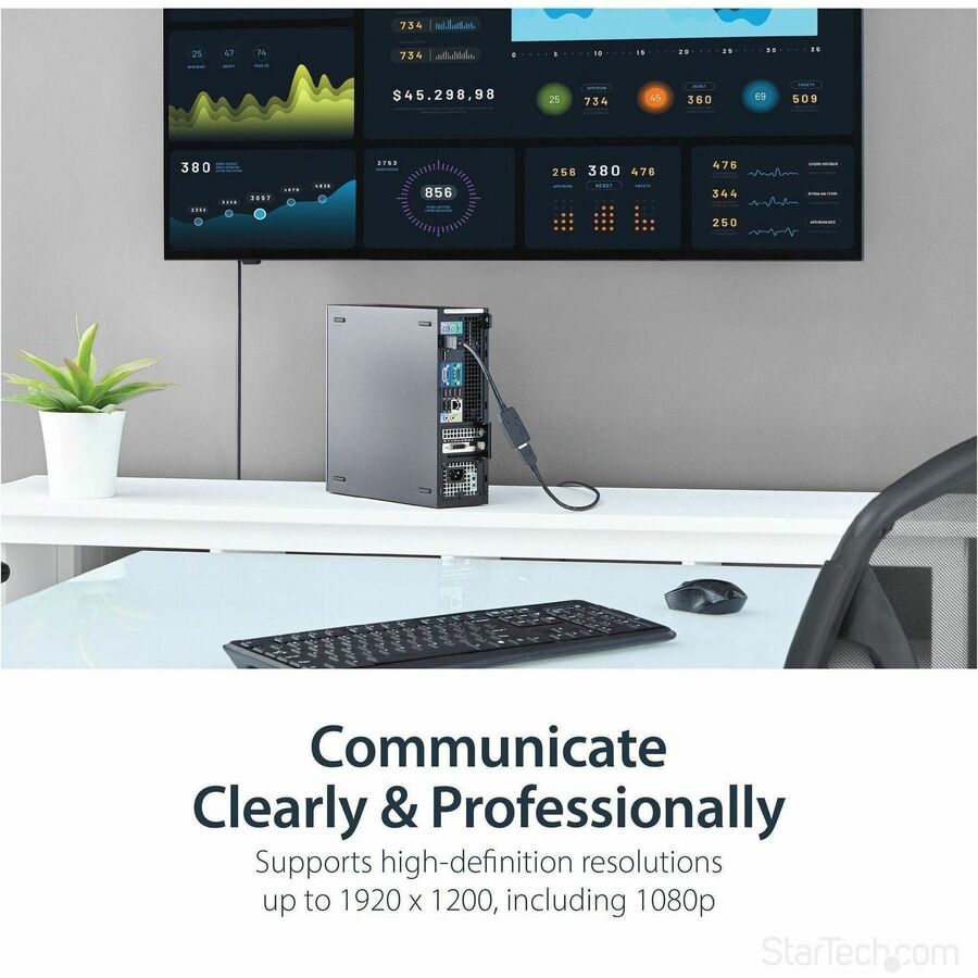 StarTech.com DisplayPort to HDMI Adapter, 1080p DP to HDMI Adapter/Video Converter, VESA Certified, DP to HDMI Monitor/Display, Passive