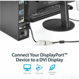 StarTech.com DisplayPort to DVI Adapter, DisplayPort to DVI-D Adapter/Video Converter 1080p, DP 1.2 to DVI Monitor, Latching DP Connector
