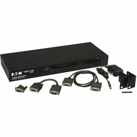 Eaton Tripp Lite Series 16-Port 1U Rack-Mount USB/PS2 KVM Switch with On-Screen Display