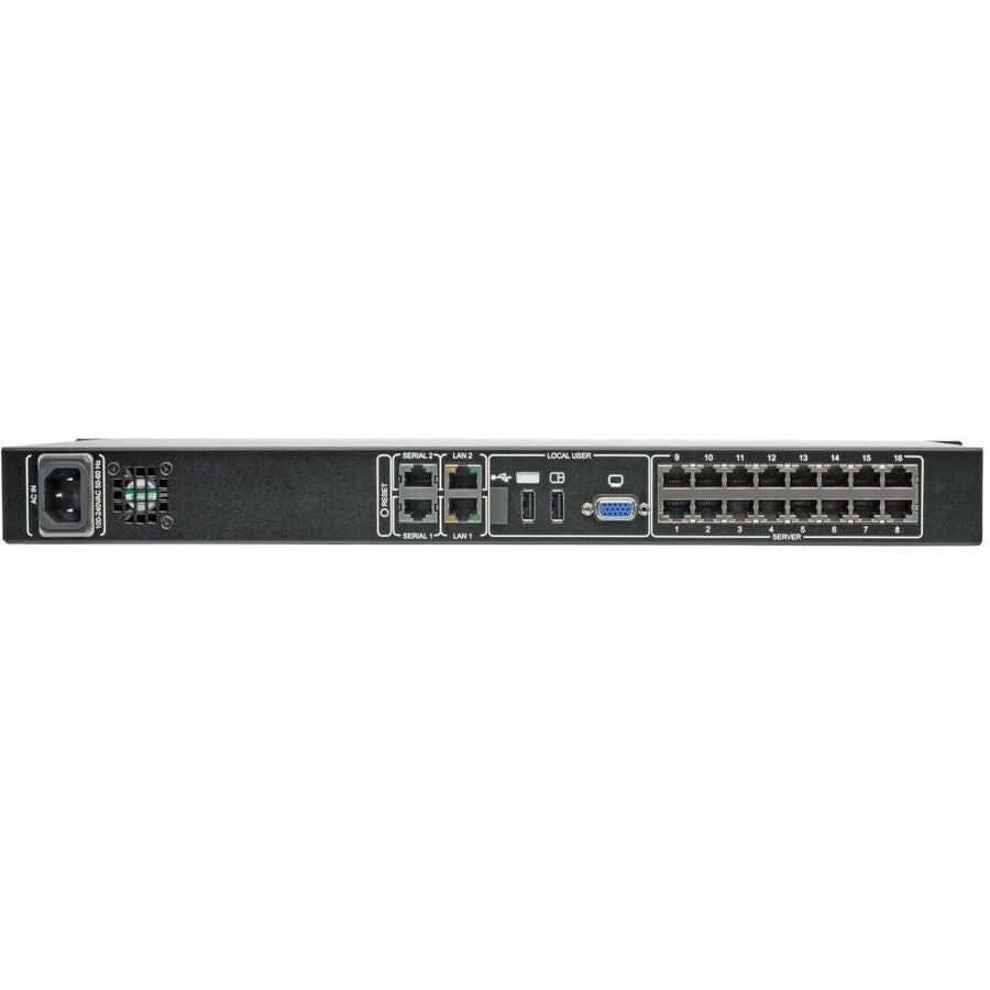 Eaton Tripp Lite Series NetCommander 16-Port Cat5 KVM over IP Switch - 1 Remote + 1 Local User, 1U Rack-Mount, TAA