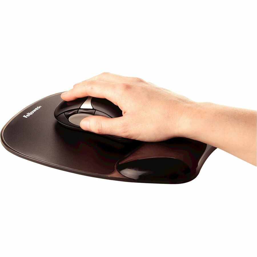 Fellowes&reg; Crystal&trade; Gel Mouse Pad Wrist Rest - Black (9112101)
