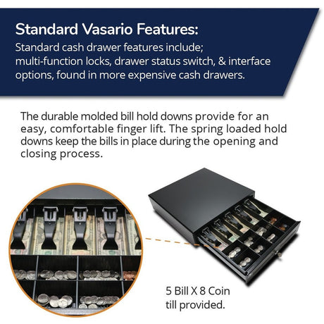 VASARIO DRAWER 16X16 BLK 24V