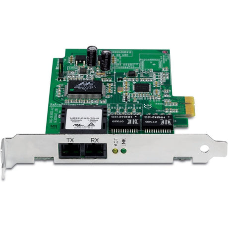 TRENDnet SC-Type Fiber PCIe Adapter; Convert a PCIe Slot into an SC-Type Multi-Mode Fiber Port; Supports VLAN Tagging & Layer 2 Priority Tagging; TEG-ECSX