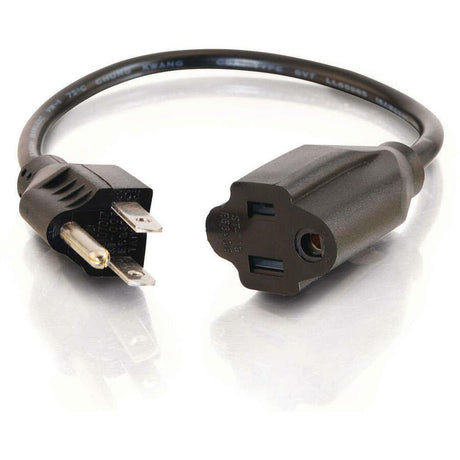 C2G 2ft 16 AWG Outlet Saver Power Extension Cord (NEMA 5-15P to NEMA 5-15R)