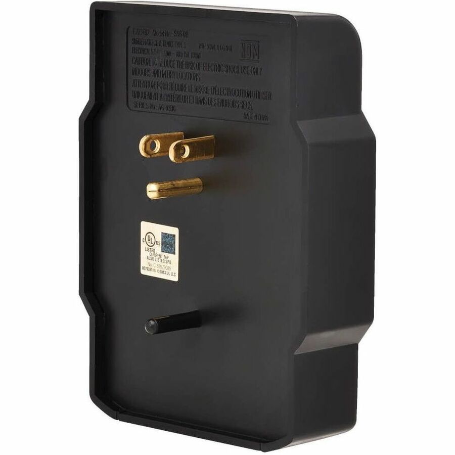 Eaton Tripp Lite Series 6-Outlet Surge Protector, Direct Plug-In, 750 Joules, Diagnostic LED, Black