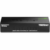 TRENDnet 8-Port Mini Gigabit Switch, TEG-S80g, GREENnet Technology, NDAA + TAA Compliant, Desktop Metal Ethernet Network Switch, 8 x Gigabit Ports, Fanless, Lifetime Protection, Black