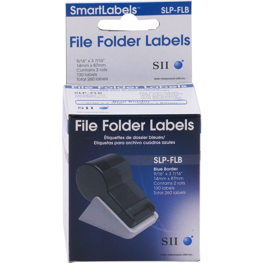 Seiko SLP-FLB White/Blue File Folder Labels