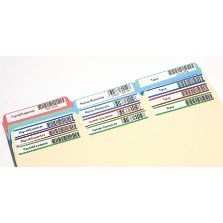 Seiko SmartLabel SLP-4AFL Multi-Color File Folder Label Assortment (White, Blue, Red, Green)
