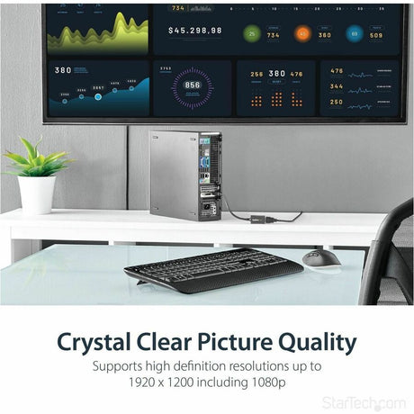 StarTech.com DisplayPort to VGA Adapter, Active DP to VGA Converter, 1080p Video DP to VGA Monitor Dongle, Latching DP Connector, Durable