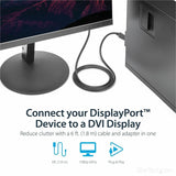StarTech.com 10ft (3m) DisplayPort to DVI Cable, DisplayPort to DVI-D Adapter/Converter Cable, 1080p Video, DP 1.2 to DVI Monitor Cable