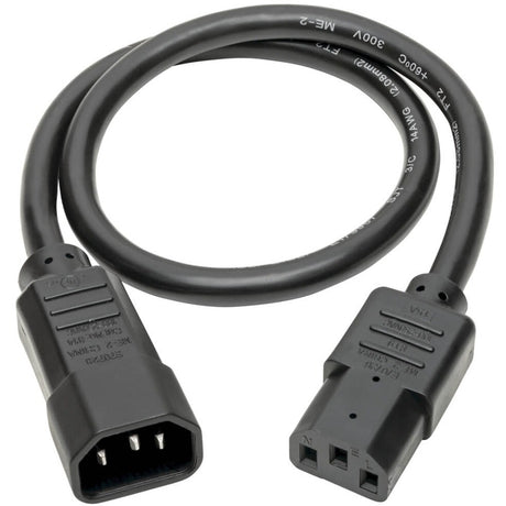 Eaton Tripp Lite Series Heavy-Duty PDU Power Cord, C13 to C14 - 15A, 250V, 14 AWG, 2 ft. (0.61 m), Black