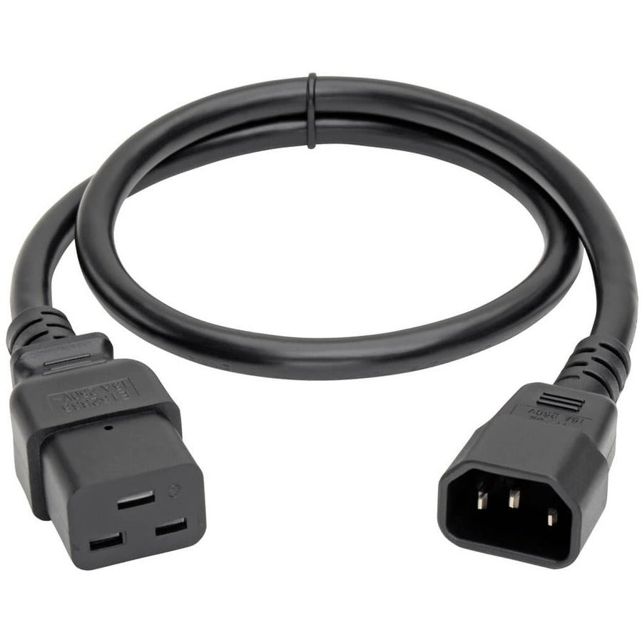 Eaton Tripp Lite Series Power Cord, C19 to C14 - Heavy-Duty, 15A, 250V, 14 AWG, 2 ft. (0.61 m), Black