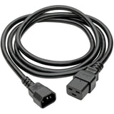Eaton Tripp Lite Series Power Cord, C19 to C14 - Heavy-Duty, 15A, 250V, 14 AWG, 4 ft. (1.22 m), Black