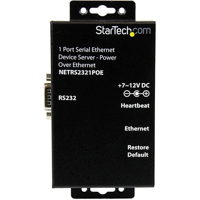 StarTech.com 1 Port RS232 Serial Ethernet Device Server, PoE Power Over Ethernet, TAA - Replaced by I13P-SERIAL-ETHERNET