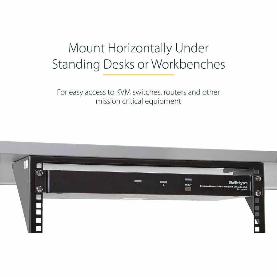 StarTech.com 3U 19" Wall Mount Vertical Rack Bracket, Patch Panel Wall Mount Bracket for AV/IT Equipment, 3U Rack for Cabinet/Server Room