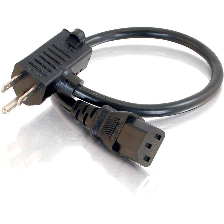 C2G 3ft 16 AWG Universal Power Cord With Extra Outlet